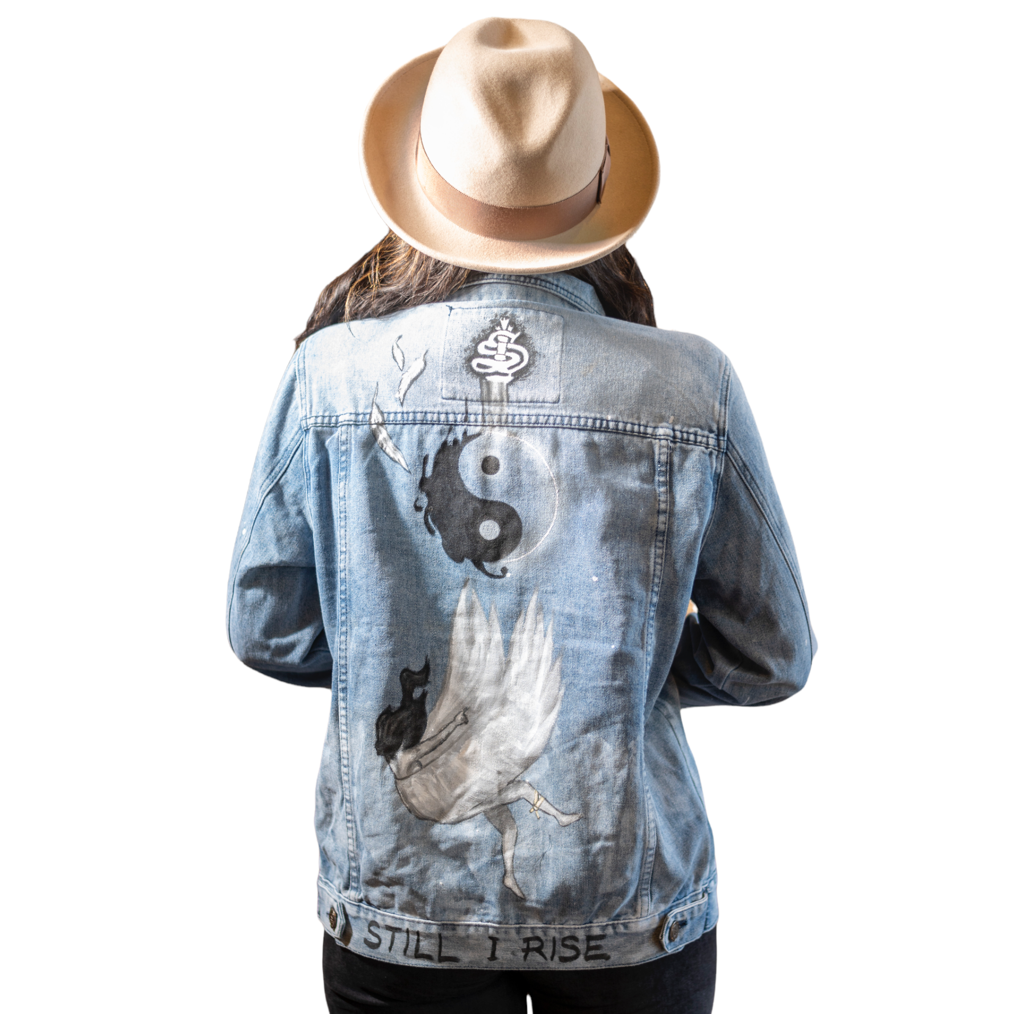 **New CUSTOM Hand painted DENIM Jacket - “Still I Rise”  **Limited Edition Only** - TheSinners2Saints