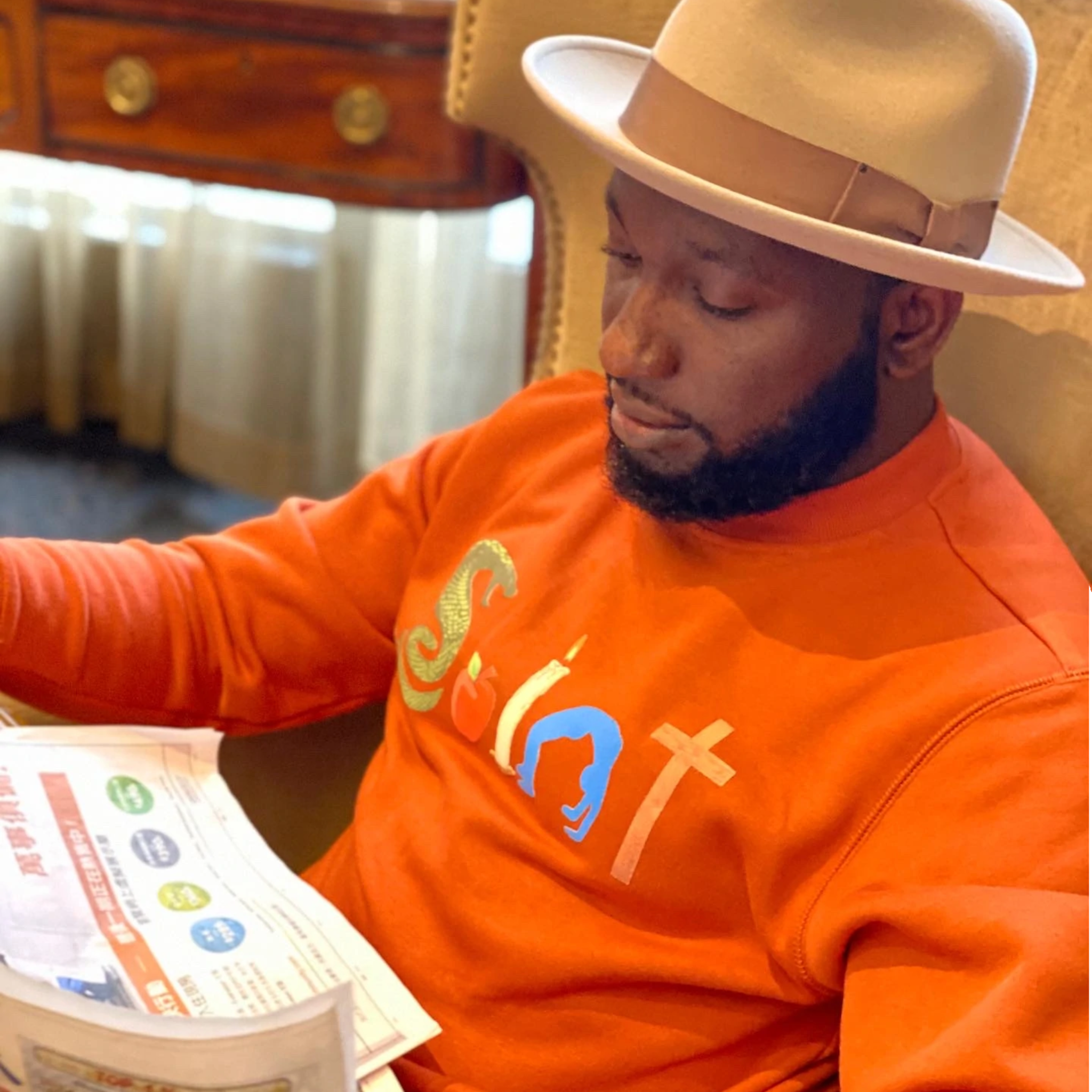 SAINT - Crewneck Sweatshirt (Men, Women) - colors (Black, Dark Orange) *Limited Restock** - TheSinners2Saints