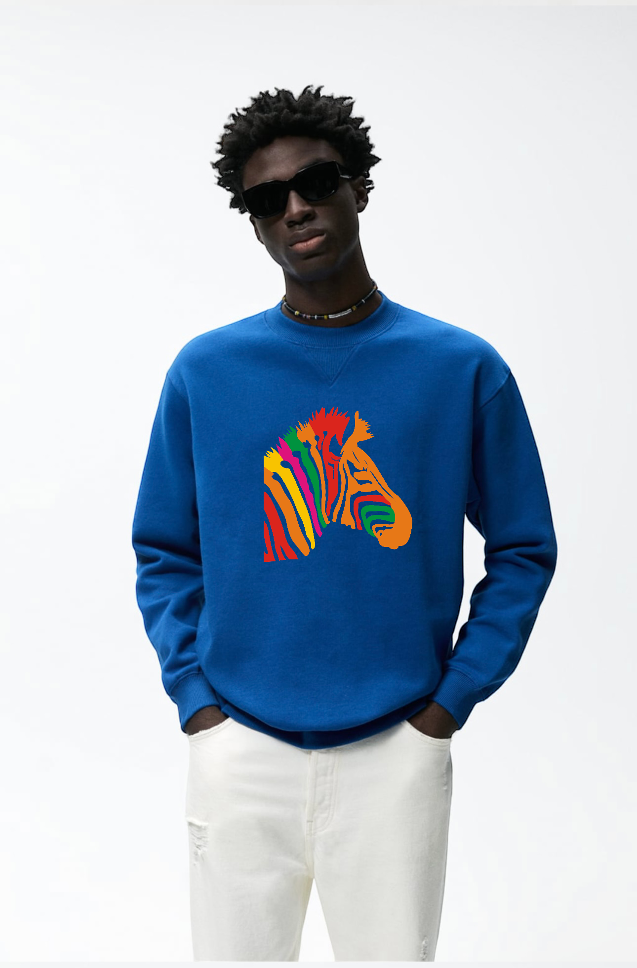 Zebra Plush Crewneck Sweatshirt - Sinners2Saints