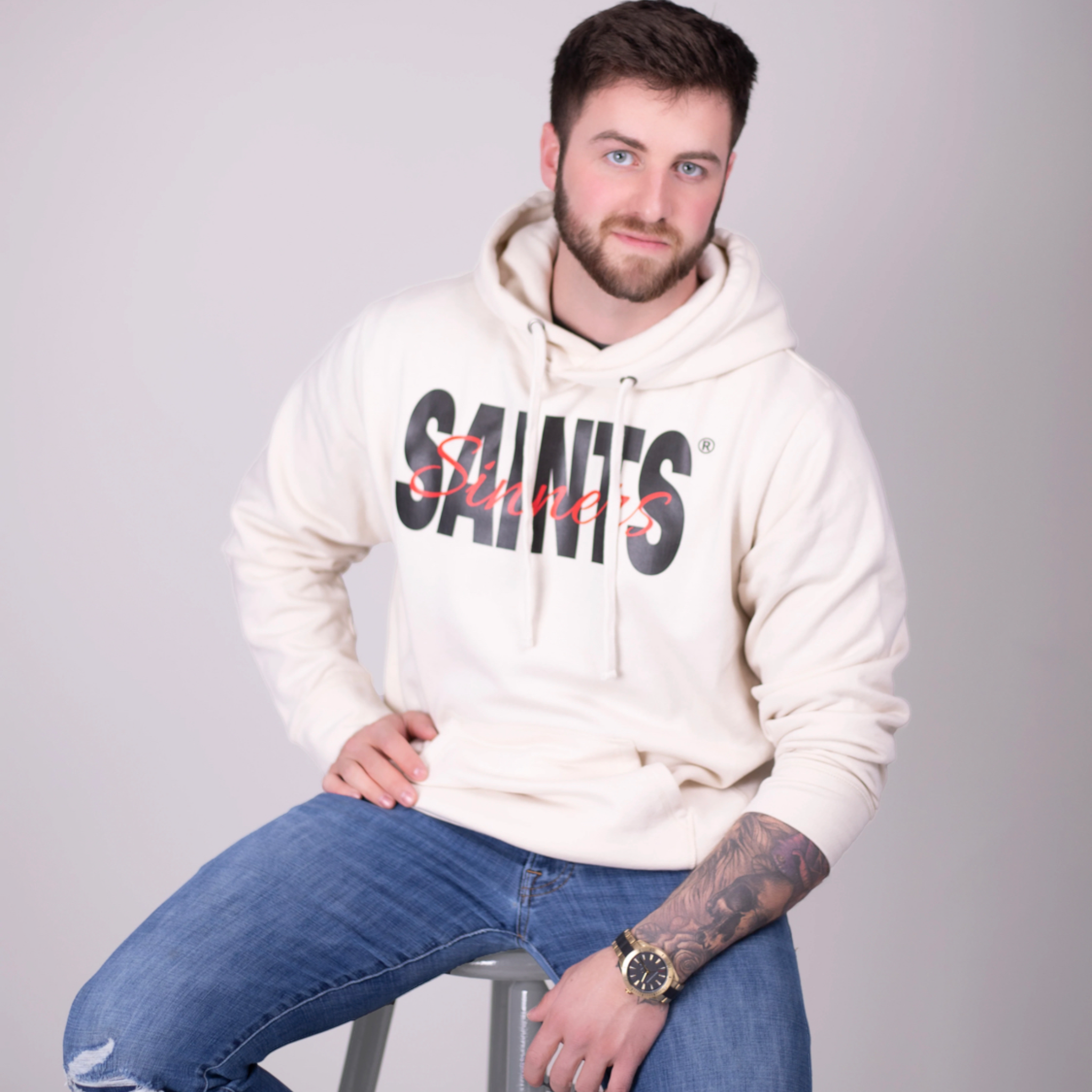 Signed Across Hoodie (Men, Women) - Tan/Cream/Offwhite **Restocked in Limited availability** - TheSinners2Saints