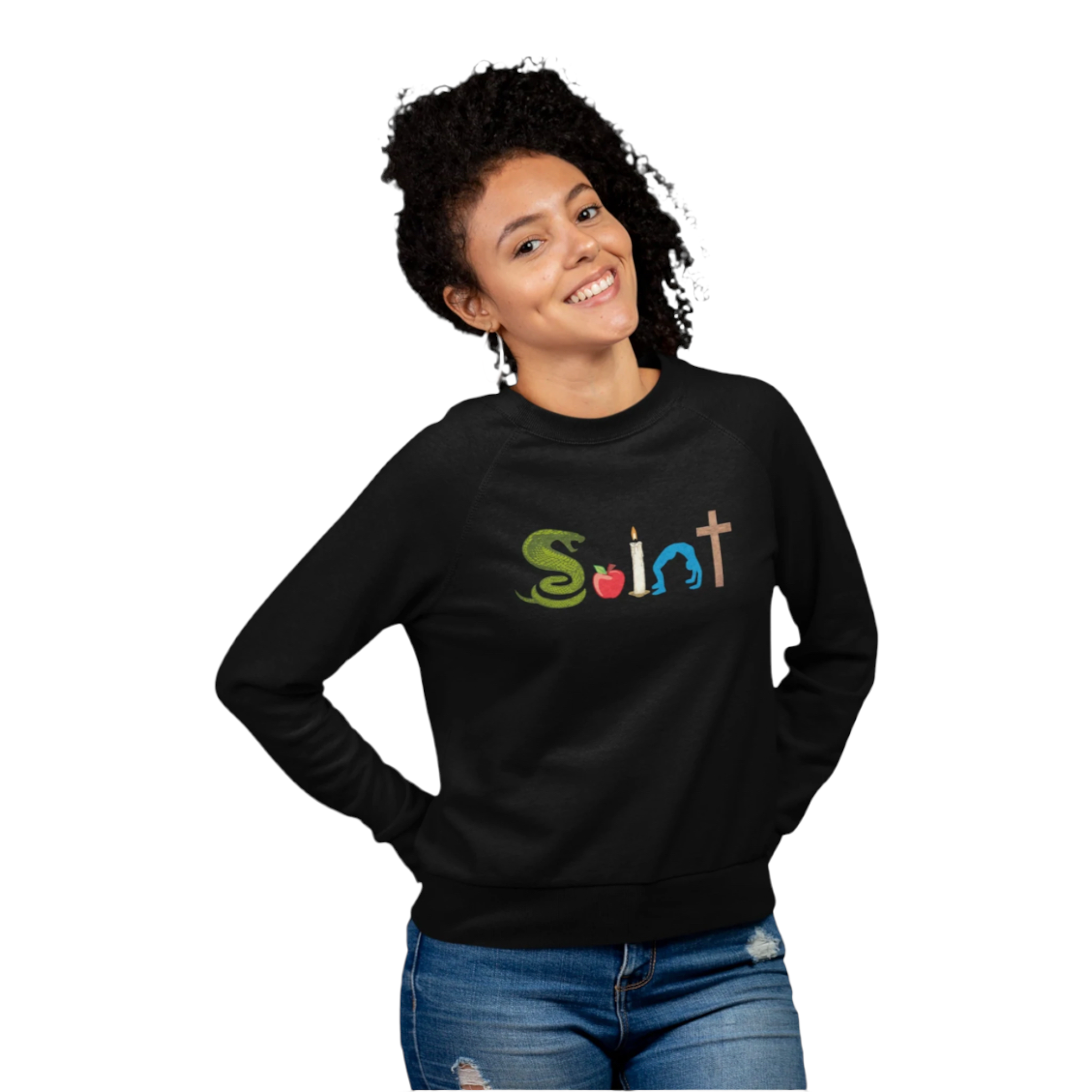 SAINT - Crewneck Sweatshirt (Men, Women) - colors (Black, Dark Orange) *Limited Restock** - TheSinners2Saints