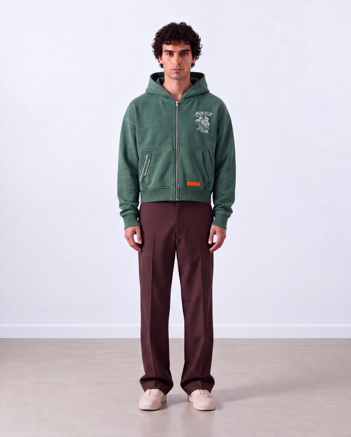 The Mantle Zip Hoodie (Washed Green) - Sinners2Saints