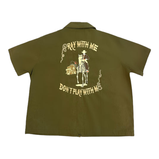 Pray with me - Full zipper shirt *Limited edition - Military Green