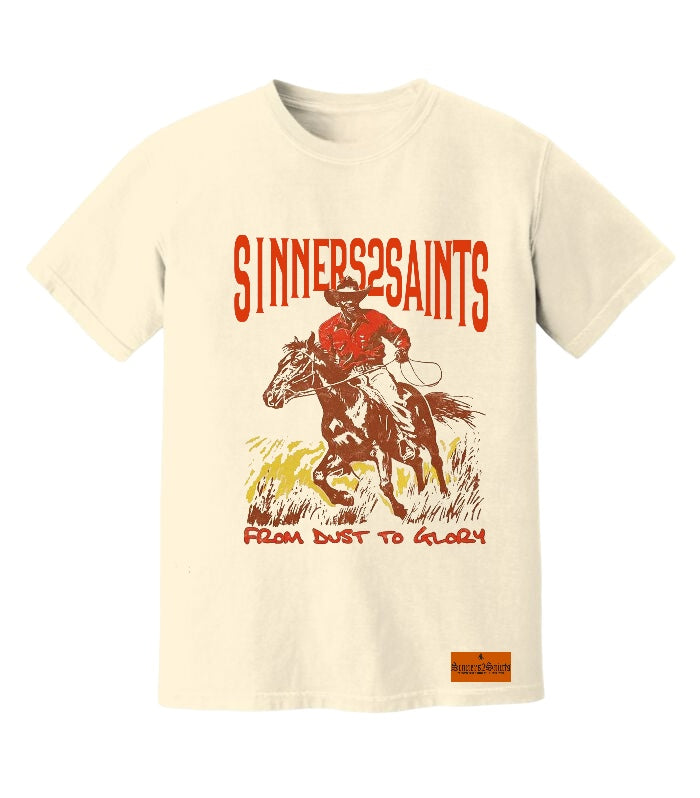 Dust to Glory Tee in Ivory Beige — 10.3oz ring-spun cotton faith T-shirt by Sinners2Saints