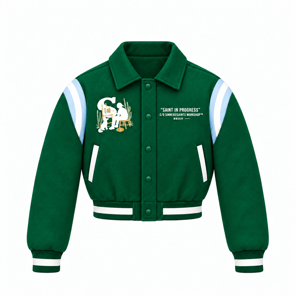 In Progress - Cropped Varsity Jacket