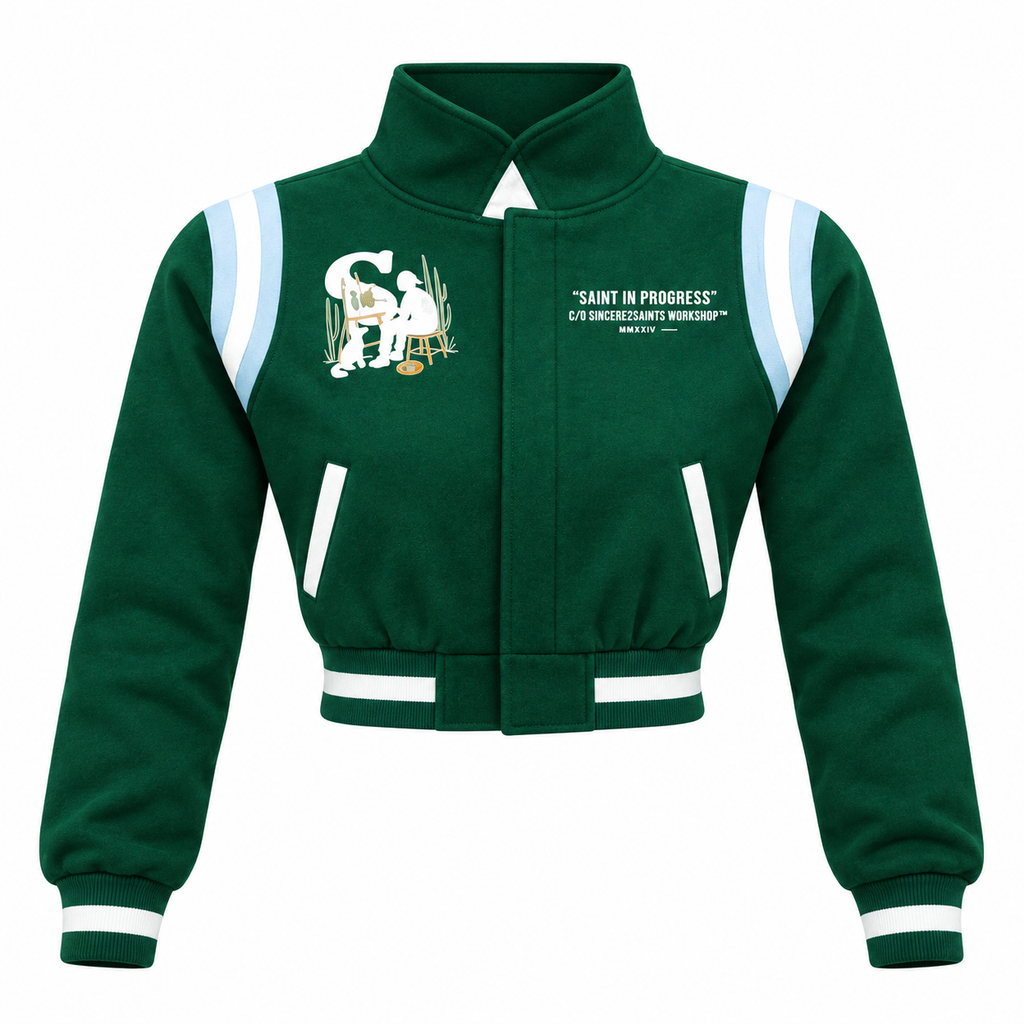 In Progress - Cropped Varsity Jacket