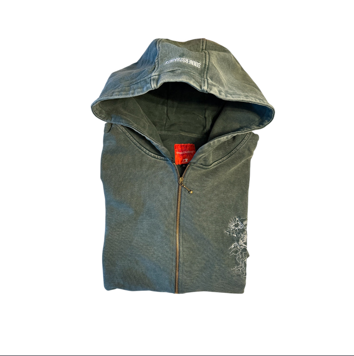 Knight’s Mantle Zip up Hoodie - Green washed