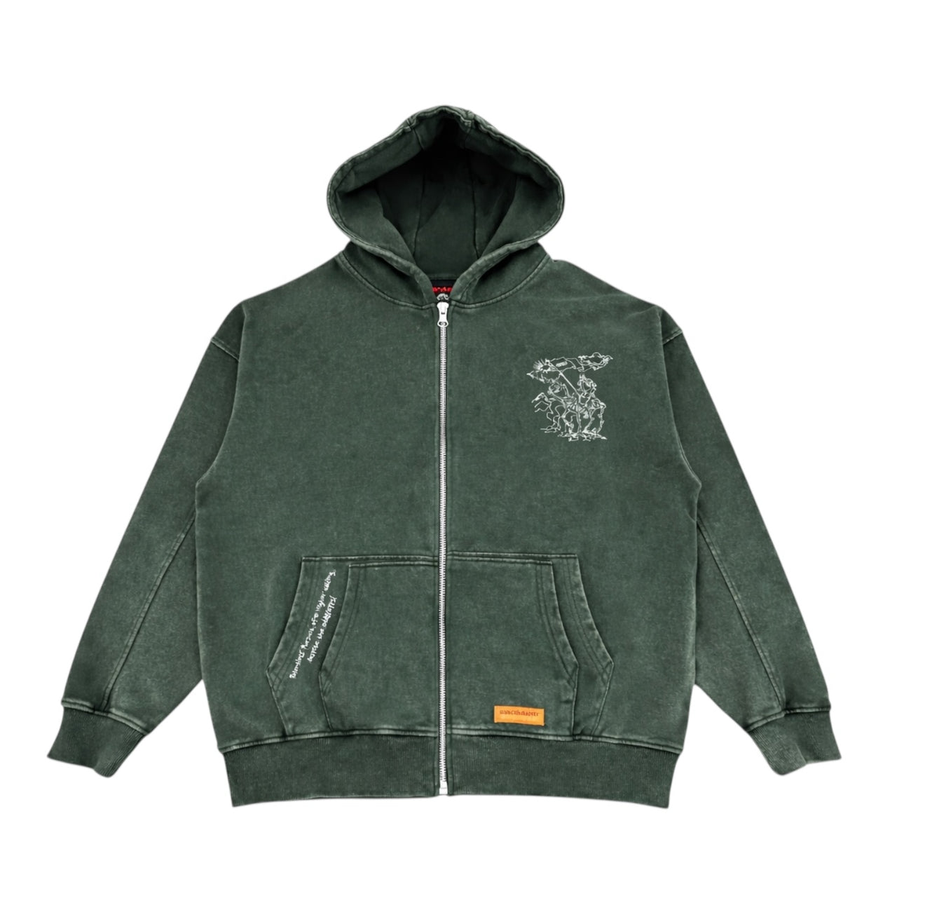 The Mantle Zip Hoodie (Washed Green) - Sinners2Saints