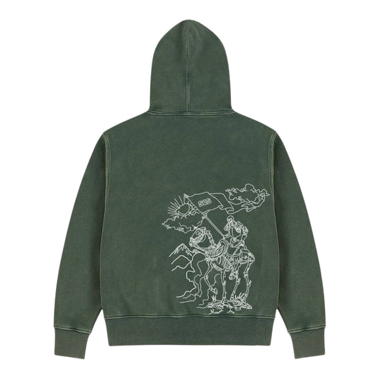 Zip up Washed Green Knight’s Mantle Hoodie - Unisex *Limited Release