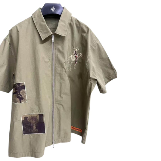 Pray with me - Full zipper shirt *Limited edition - Military Green