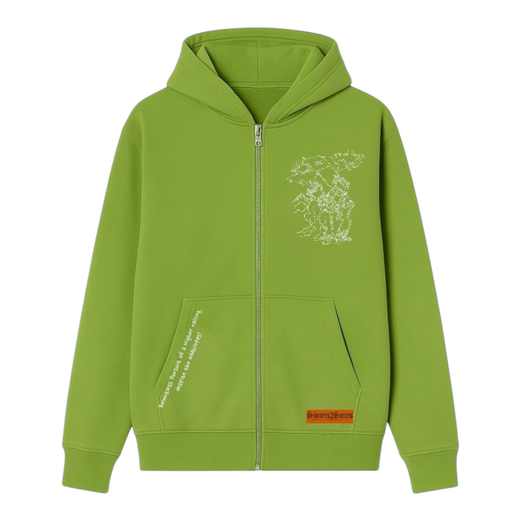 Zip Up Knight’s Mantle Oversized Hoodie *Limited Edition - Viridescent color