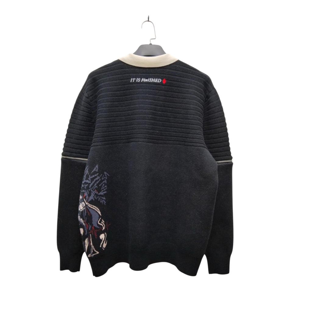 Crowns & Thorns Convertible Knit — back view showing embroidered text logo, Sinners2Saints