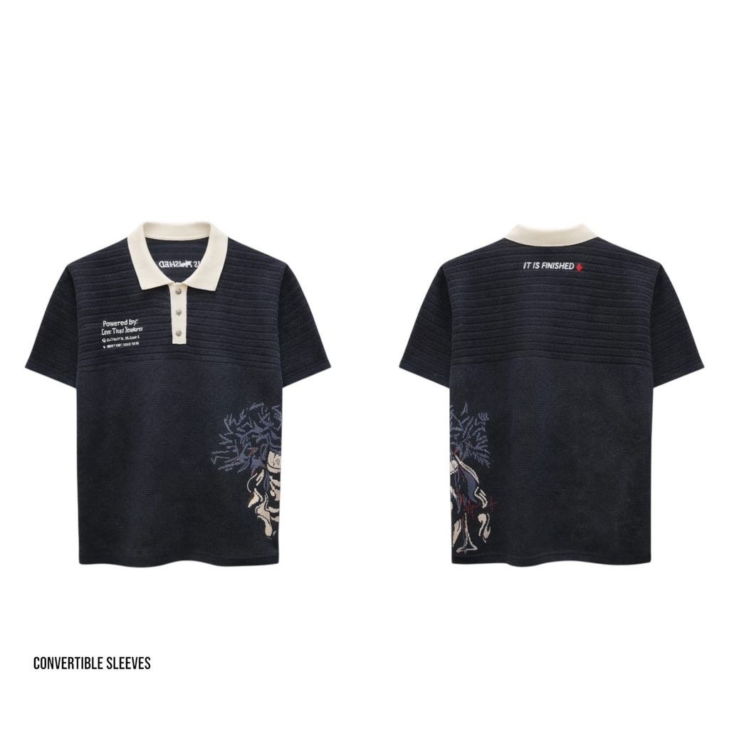 Crowns & Thorns Convertible Knit in short sleeve configuration — zip-off sleeves, 100% cotton, Sinners2Saints