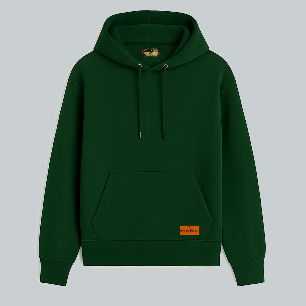 Things to Grow Hoodie in Dark Green — front view, fleece-lined pullover by Sinners2Saints