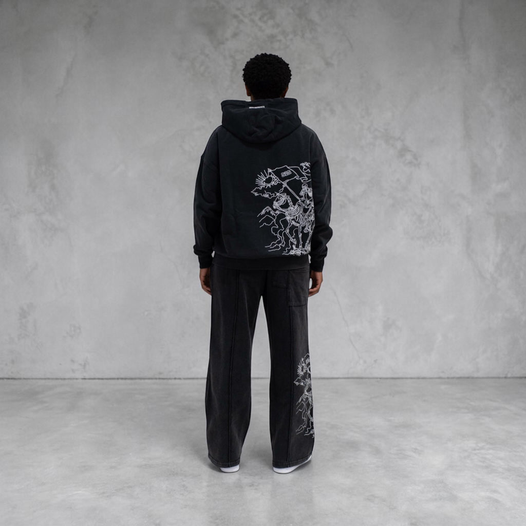 The Mantle Zip Hoodie (Washed Black) - Sinners2Saints