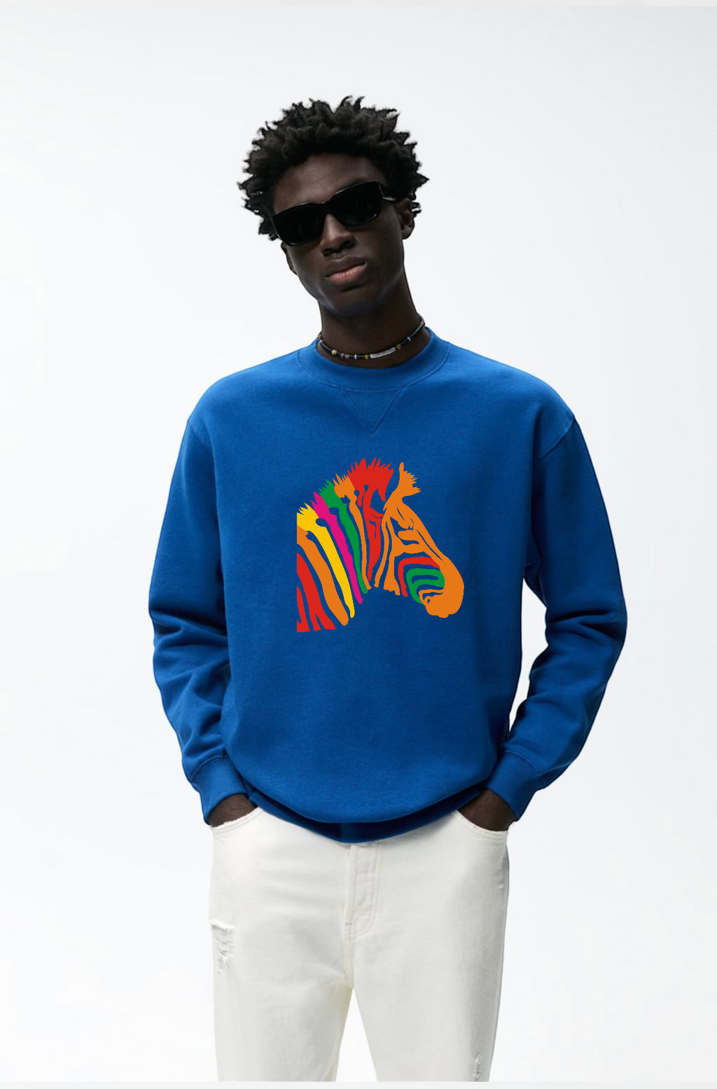 Zebra Plush Crewneck Sweatshirt - Sinners2Saints