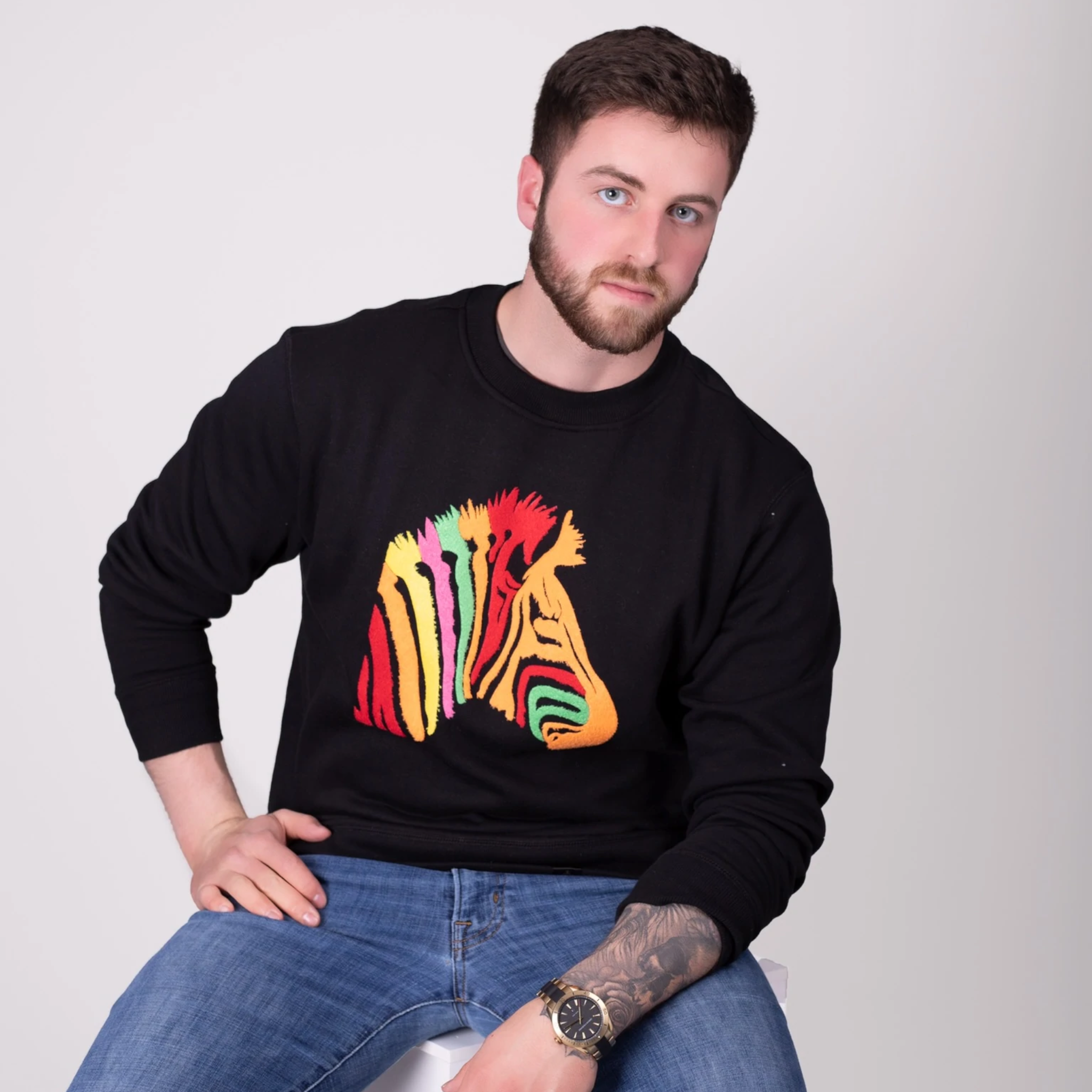 Zebra design - Crewneck Sweatshirt (Men and Women) - colors (Black, Blue) - TheSinners2Saints