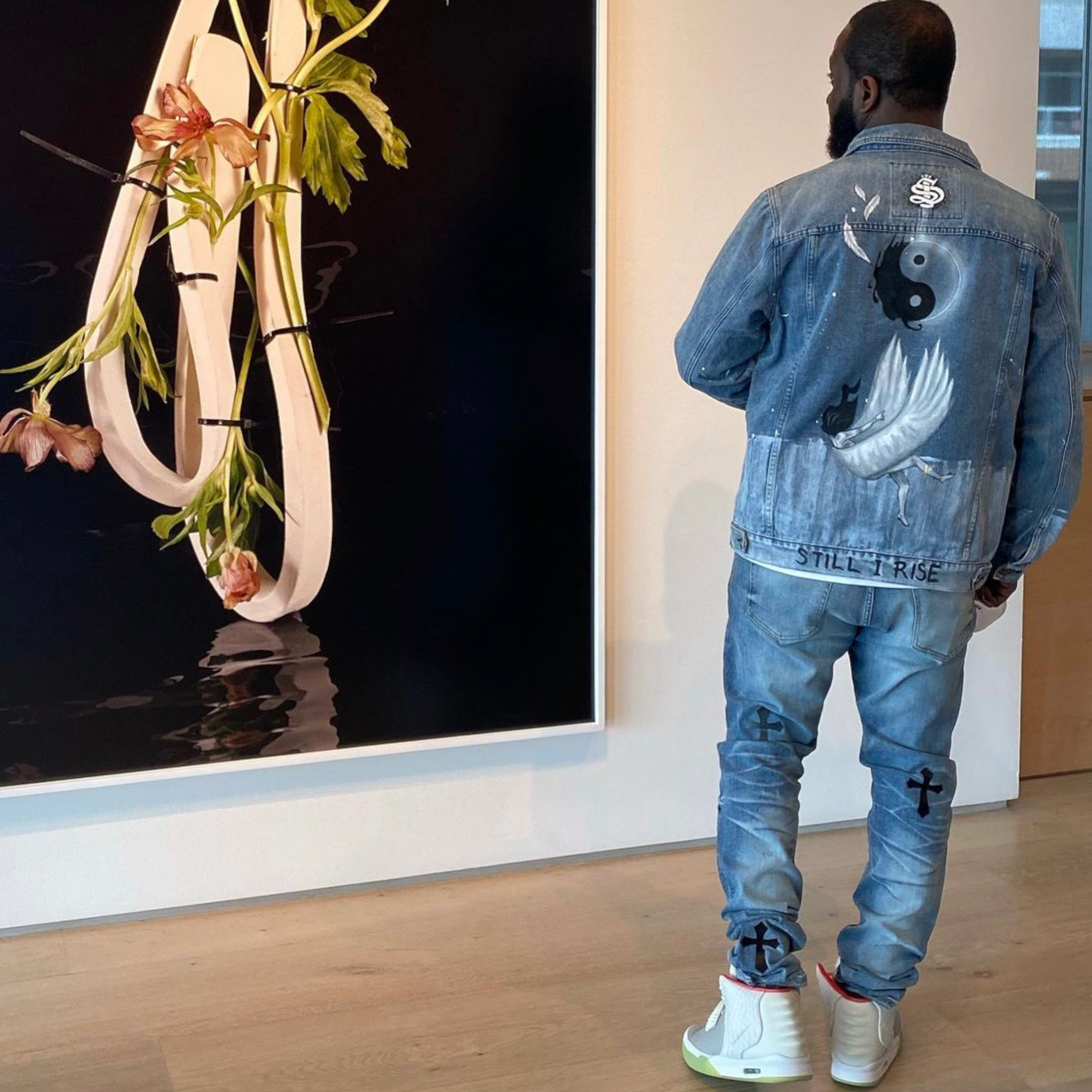 **New CUSTOM Hand painted DENIM Jacket - “Still I Rise”  **Limited Edition Only** - TheSinners2Saints