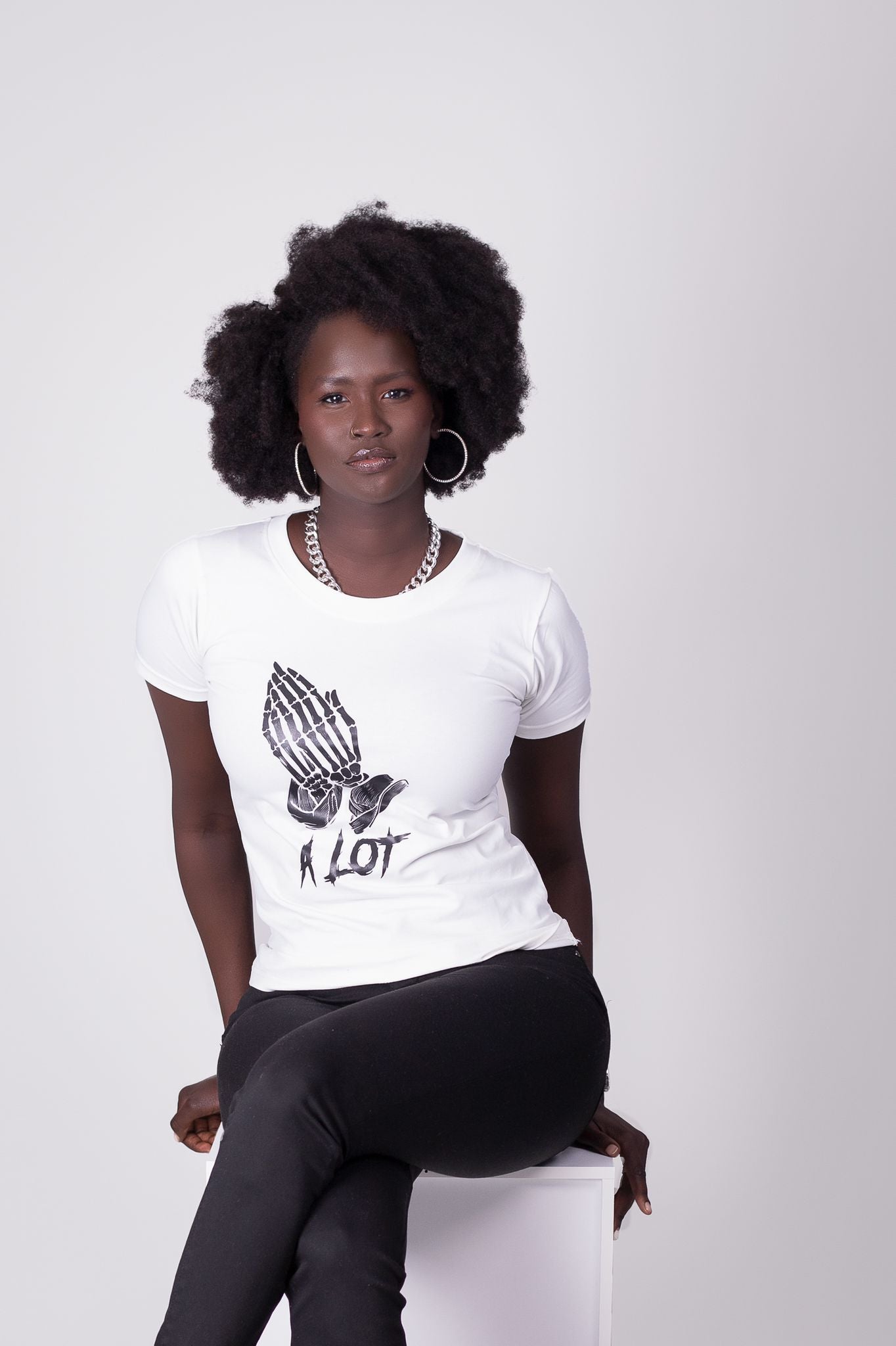 T-Shirt - Pray A Lot (Men, Women) - colors - (White, Mustard) - TheSinners2Saints