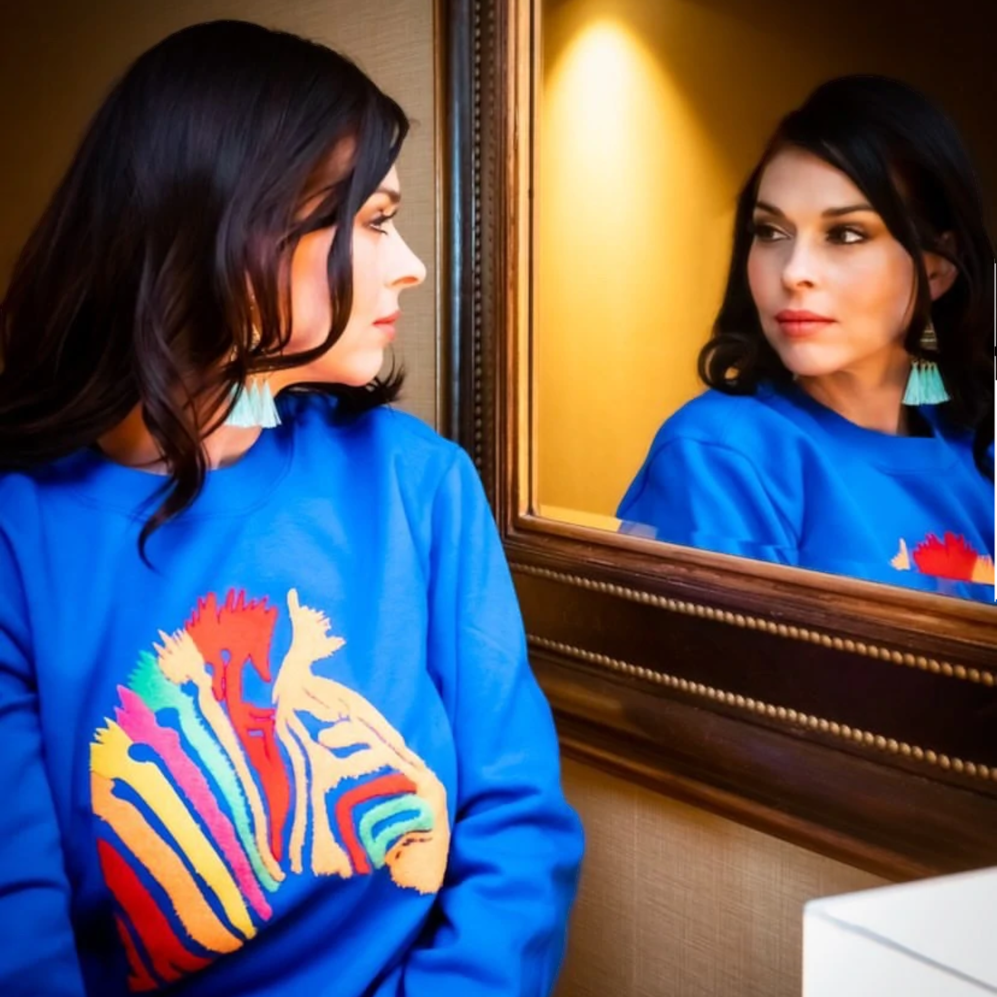 Zebra design - Crewneck Sweatshirt (Men and Women) - colors (Black, Blue) - TheSinners2Saints