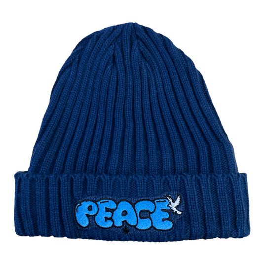 *New Navy Blue - PEACE Beanie - Embroidered - *Limited Release only - TheSinners2Saints